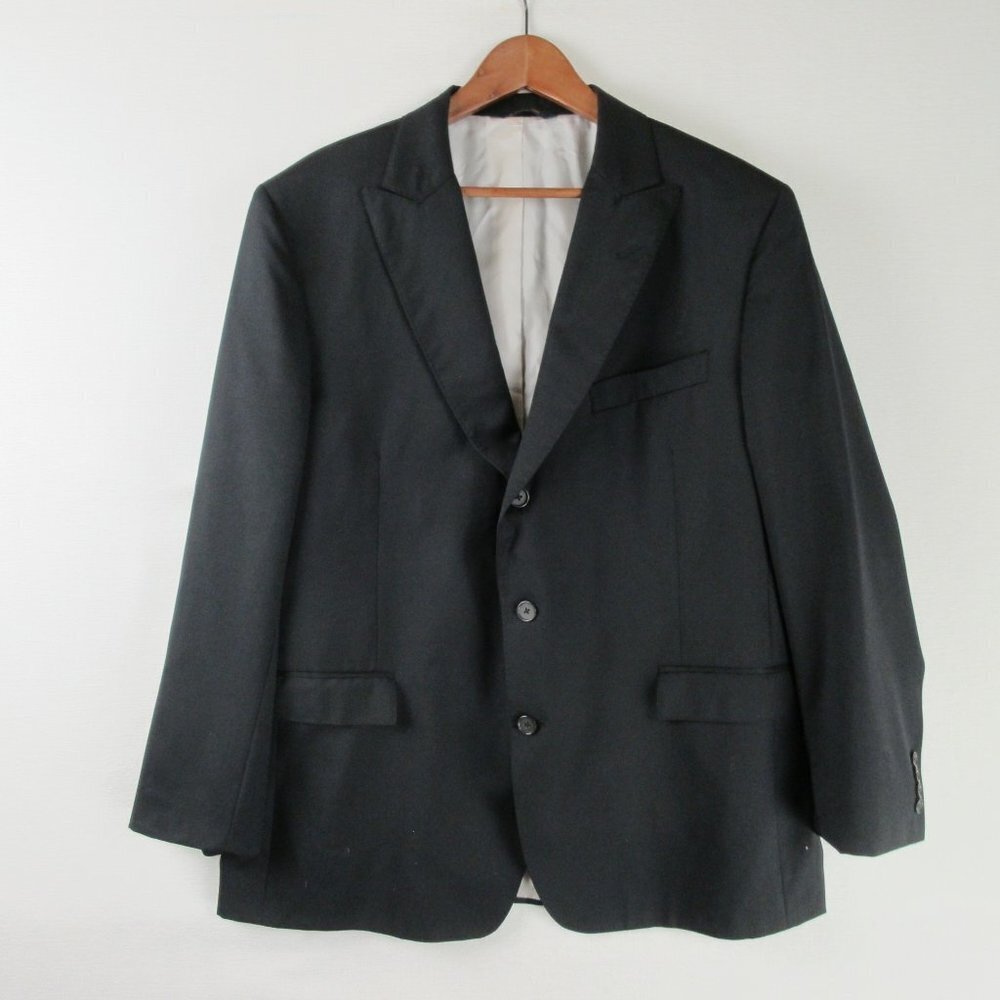 Brooks Brothers Wool Sport Coat Size 46R Vitale 1818 Regent Fit Black Peak